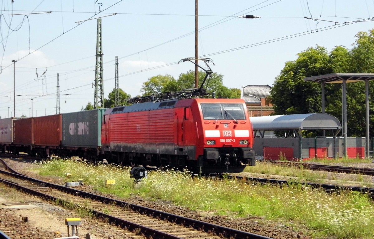 Am 02.08.2015 kam die 189 057-3 von der METRANS (DB) aus Richtung Berlin nach Stendal und fuhr weiter in Richtung Salzwedel .