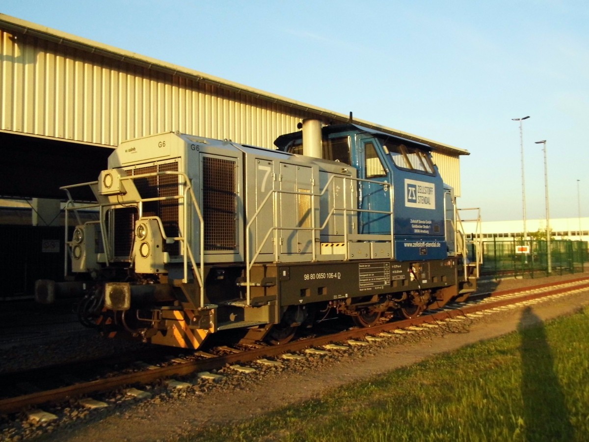 Am 03.05.2015 war    die 650 106-4 von Zellstoff Stendal in Niedergörne abgestellt.