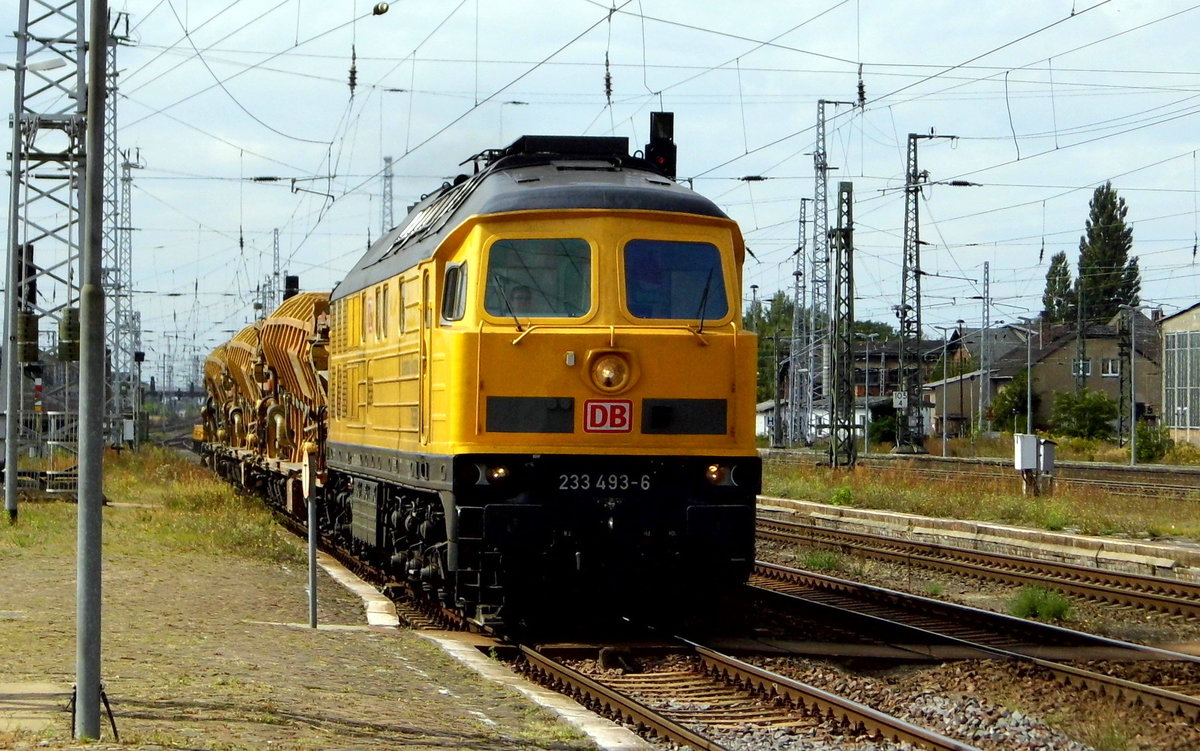 Am 03.09.2016 kam die 233 493-6 von der Bahnbau Gruppe aus Richtung  Salzwedel nach Stendal und fuhr weiter in Richtung Magdeburg .