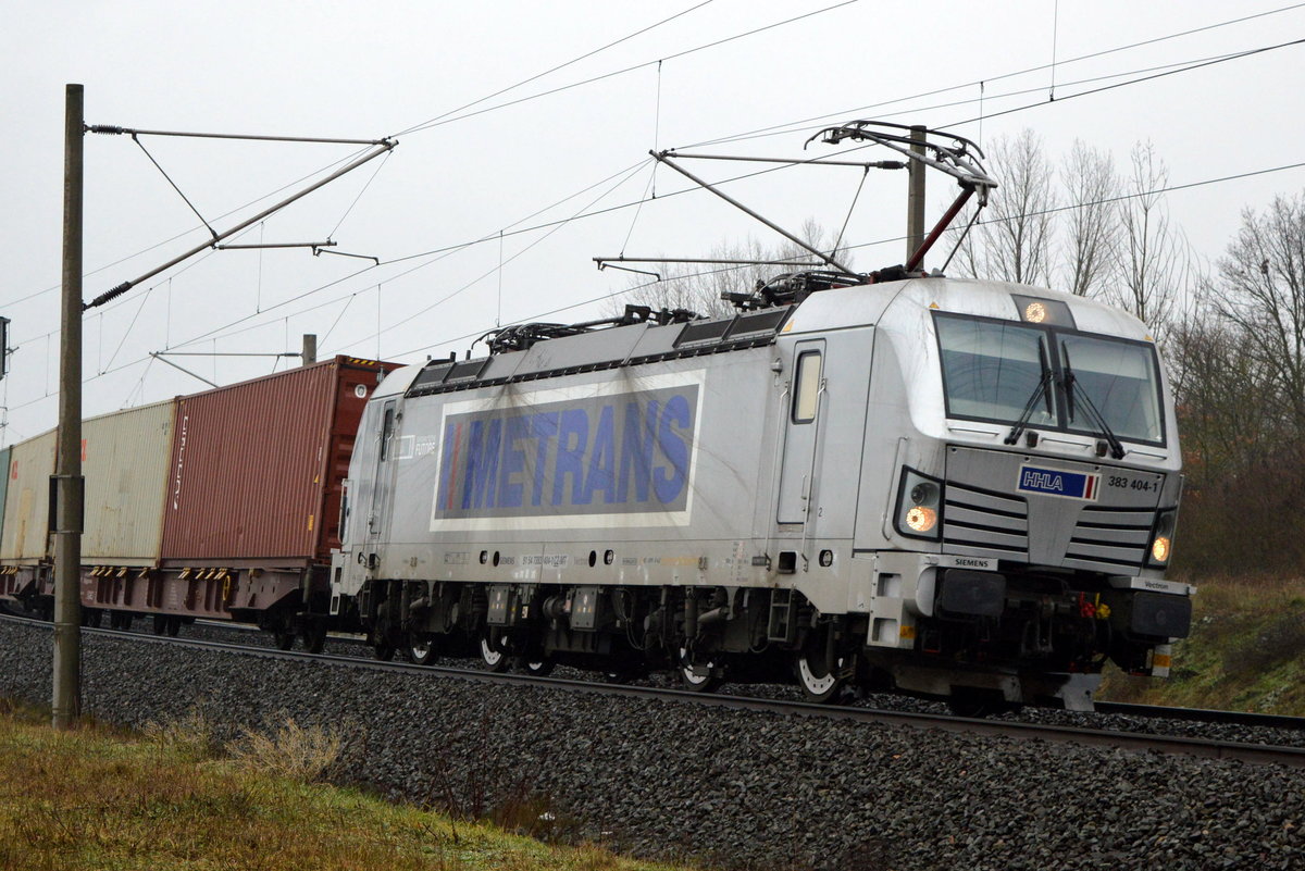 Am 04.02.2021 kam die 383 404-1 von METRANS aus Richtung Wittenberge und fuhr weiter in Richtung Stendal .