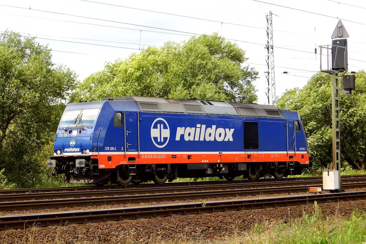 Am 04.08.2017 fuhr die 076 109-2 von  Raildox von Niedergörne nach Borstel und weiter nach Stendal.