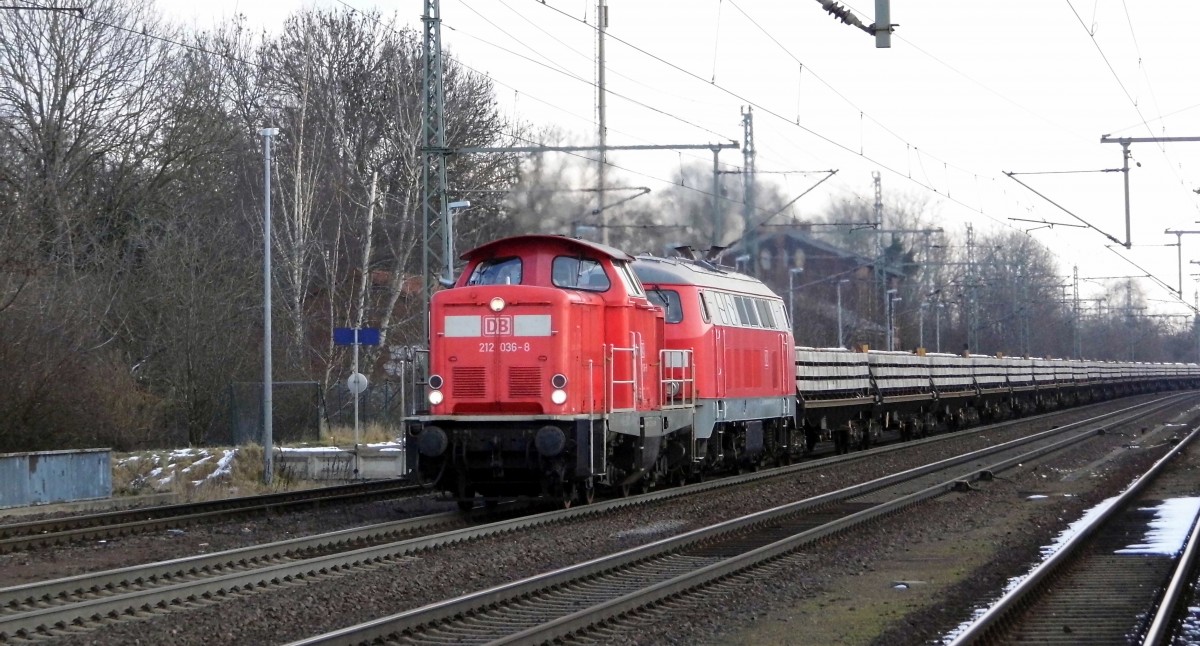 Am 05.02.2015 kamen die 212 036-8 und die 218 139 von der DB aus Richtung Magdeburg nach Niederndodeleben und fuhr weiter in Richtung Braunschweig .