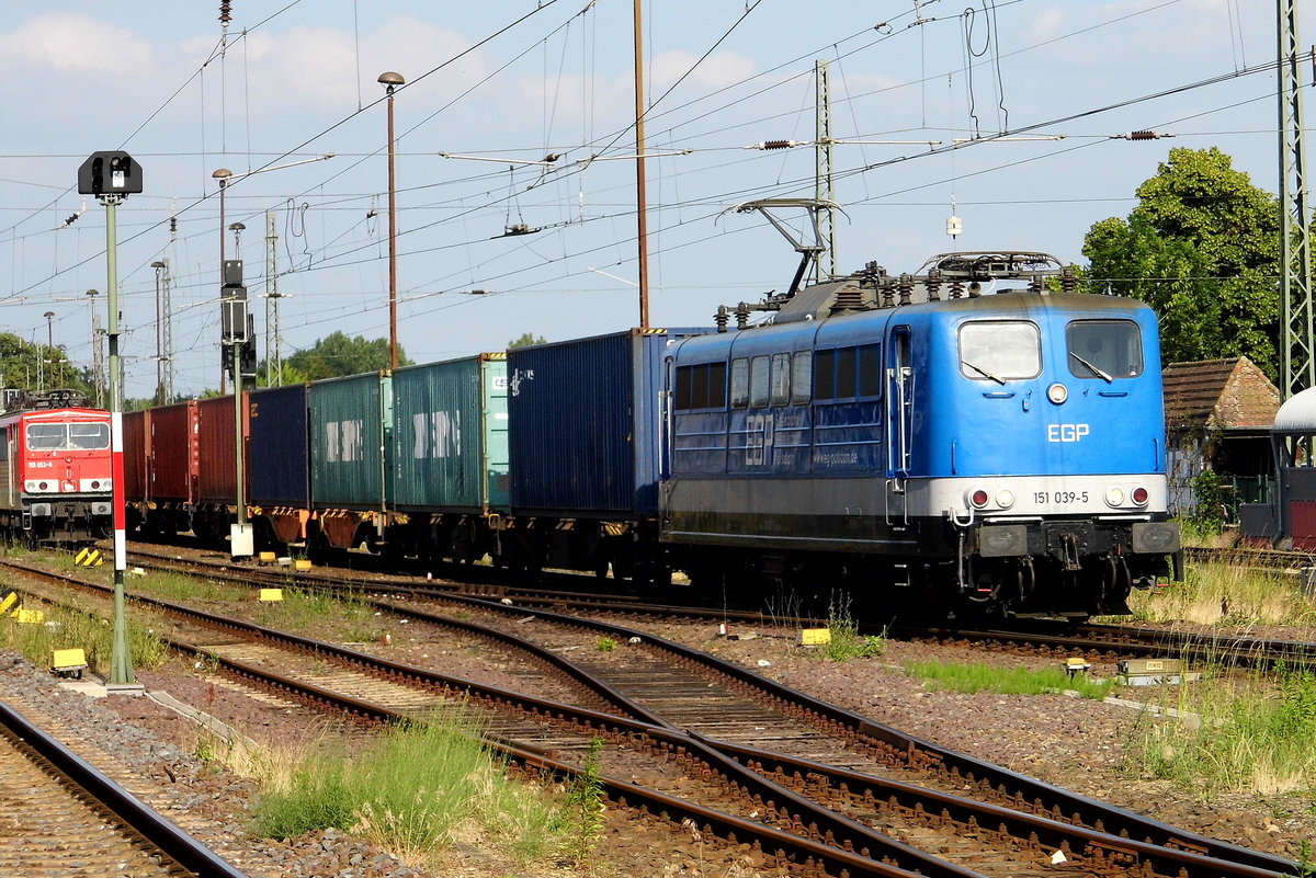 Am 05.06.2018 kam die 151 039-5 von der EGP – Eisenbahngesellschaft Potsdam, aus Richtung Magdeburg nach Stendal und fuhr weiter in Richtung Salzwedel . 