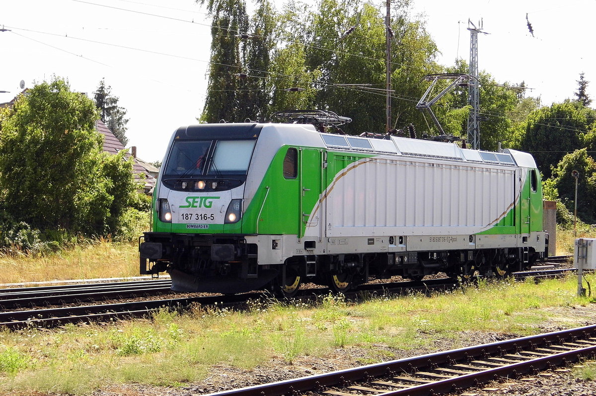 Am 05.08.2018 fuhr die 187 316-5 von der SETG (Railpool)   von Borstel nach Stendal und       weiter nach Kehl .