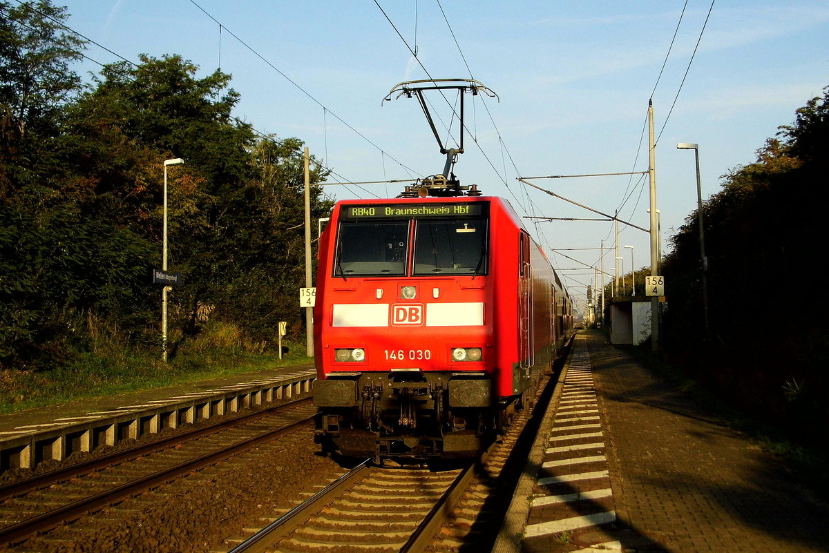 Am 05.09.2017 kam die 146 030-2  von    DB Regio AG, aus Richtung Magdeburg nach Wellen ( Magdeburg) und fuhr weiter in Richtung Braunschweig .