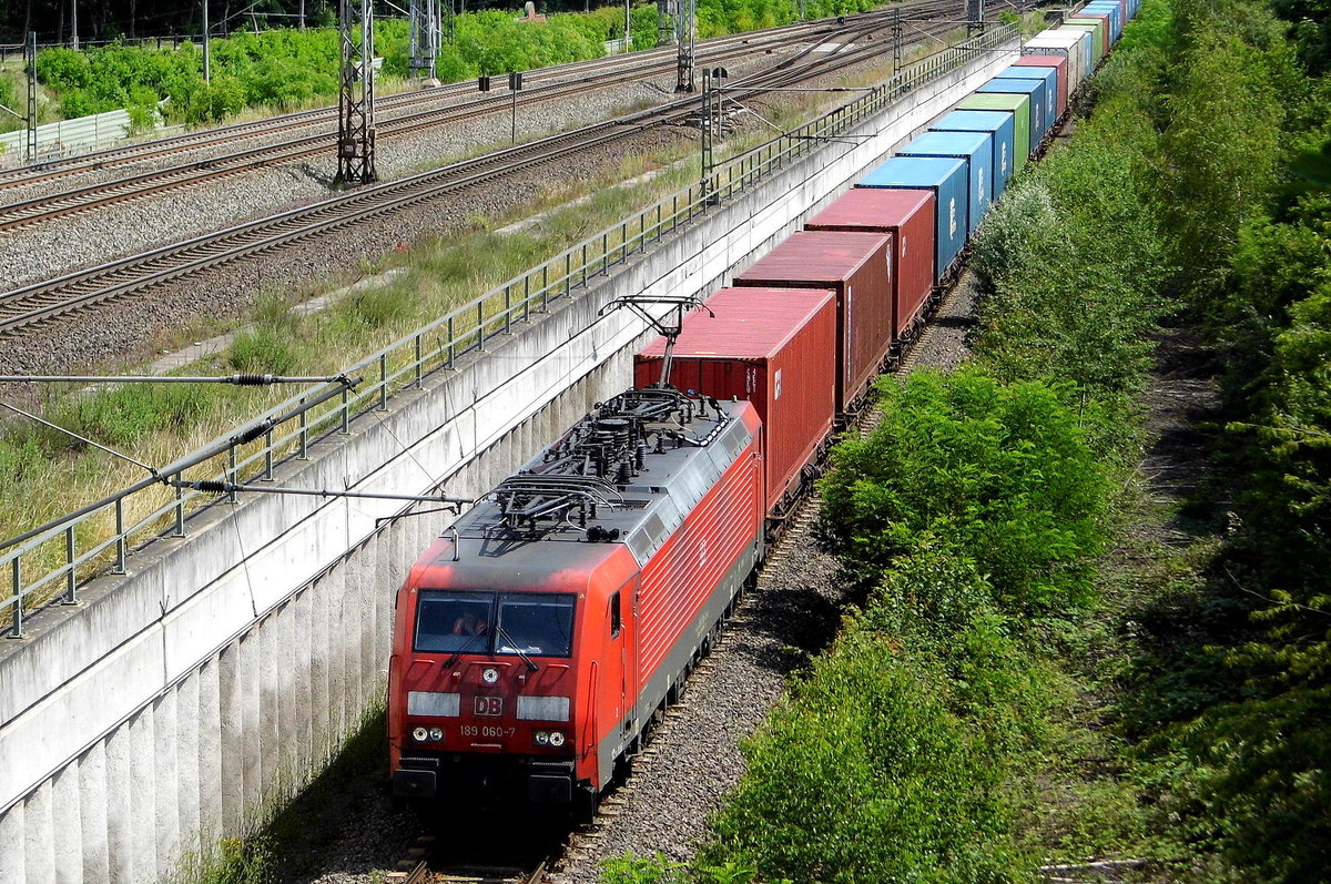 Am 06.07.2017 kam die 189 060-7 von der DB Cargo Deutschland AG, aus Richtung Stendal und fuhr weiter in Richtung Braunschweig .