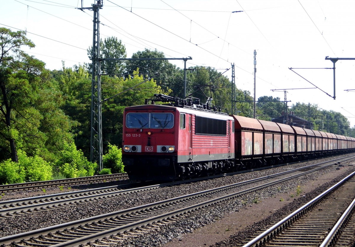 Am 06.08.2015 kam die 155 123-3 von der DB aus Richtung Magdeburg nach Niederndodeleben und fuhr weiter in Richtung Braunschweig .