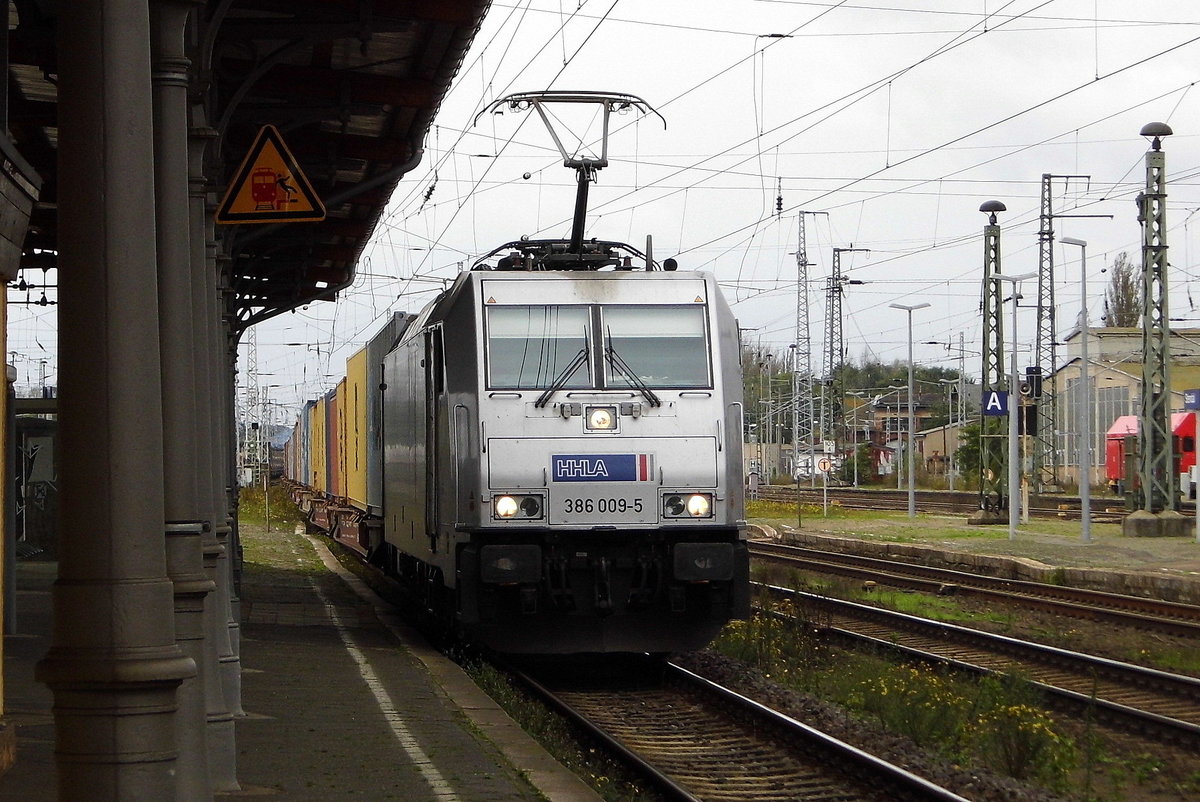 Am 07.10.2017 kam die 386 009-5 von METRANS aus Richtung Wittenberge nach Stendal und fuhr weiter in Richtung Magdeburg .