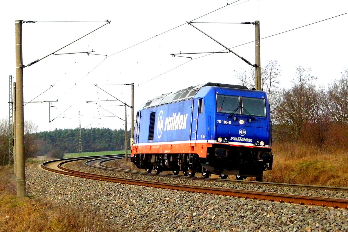  Am 08.03.2017 kam die 76 110-0 von Raildox aus Richtung Niedergörne nach Stendal .