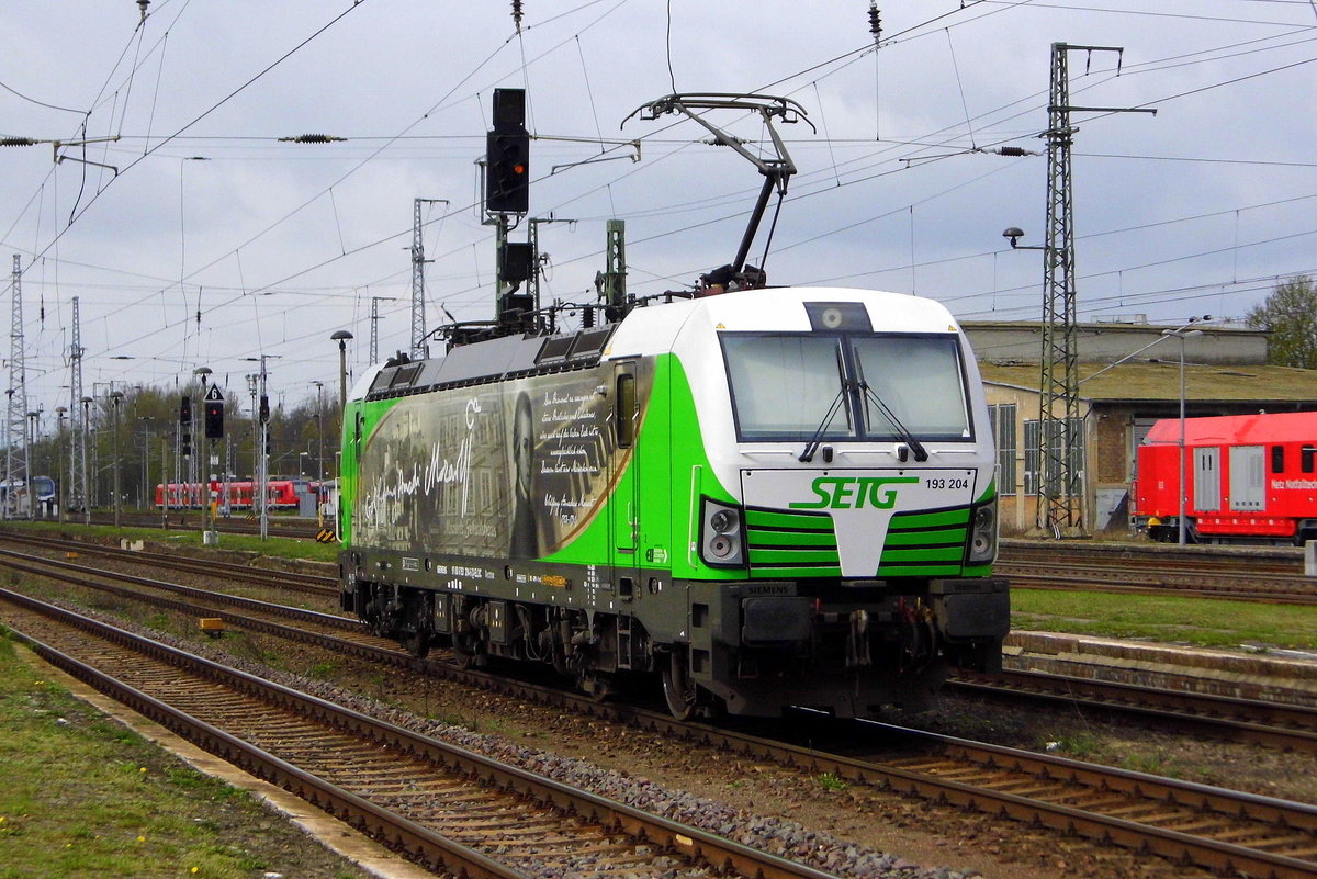  Am 08.04.2017 stand die 193 204-5 von der SETG (ELL)  in Stendal .