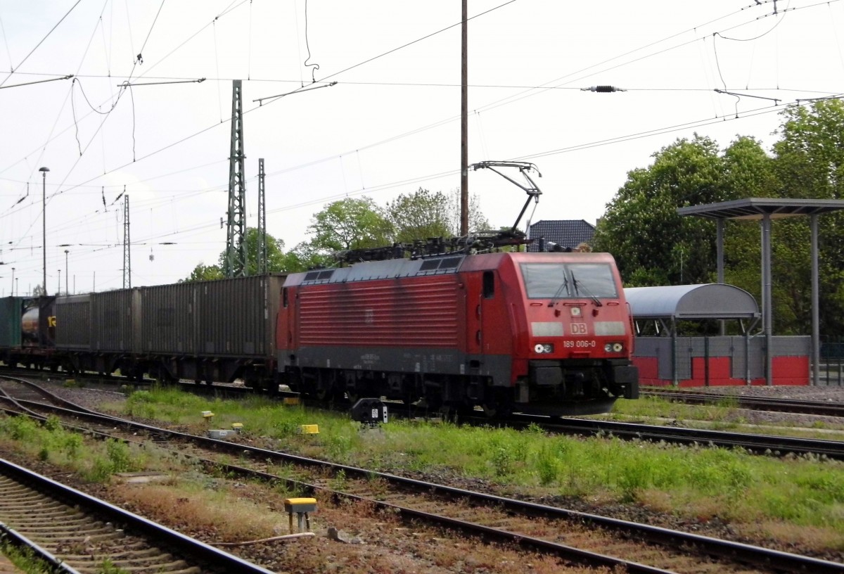 Am 08.05.2015 kam die 189 006-0 von der DB aus Richtung Berlin nach Stendal und fuhr weiter in Richtung Salzwedel .