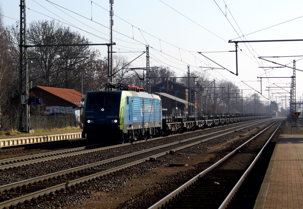 Am 09.03.2016 kam die 189 804 von der PKP CARGO (MRCE Dispolok)    aus Richtung Magdeburg nach Niederndodeleben und fuhr weiter in Richtung Braunschweig .