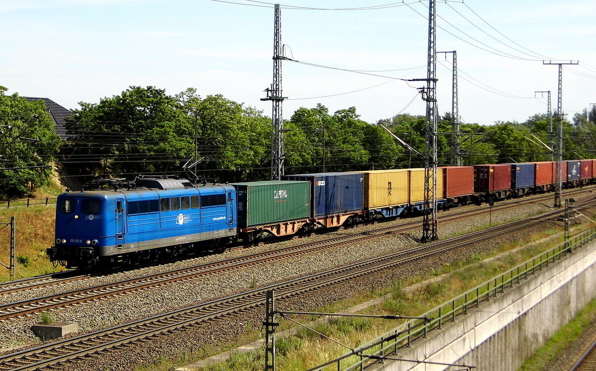Am 09.06.2017 kam die 151 131-0 von der EGP aus Richtung Stendal und fuhr weiter in Richtung Wittenberge .