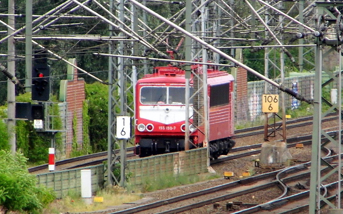 Am 09.06.2017 kam die 155 159-7 von der WFL aus Richtung Braunschweig nach Stendal .