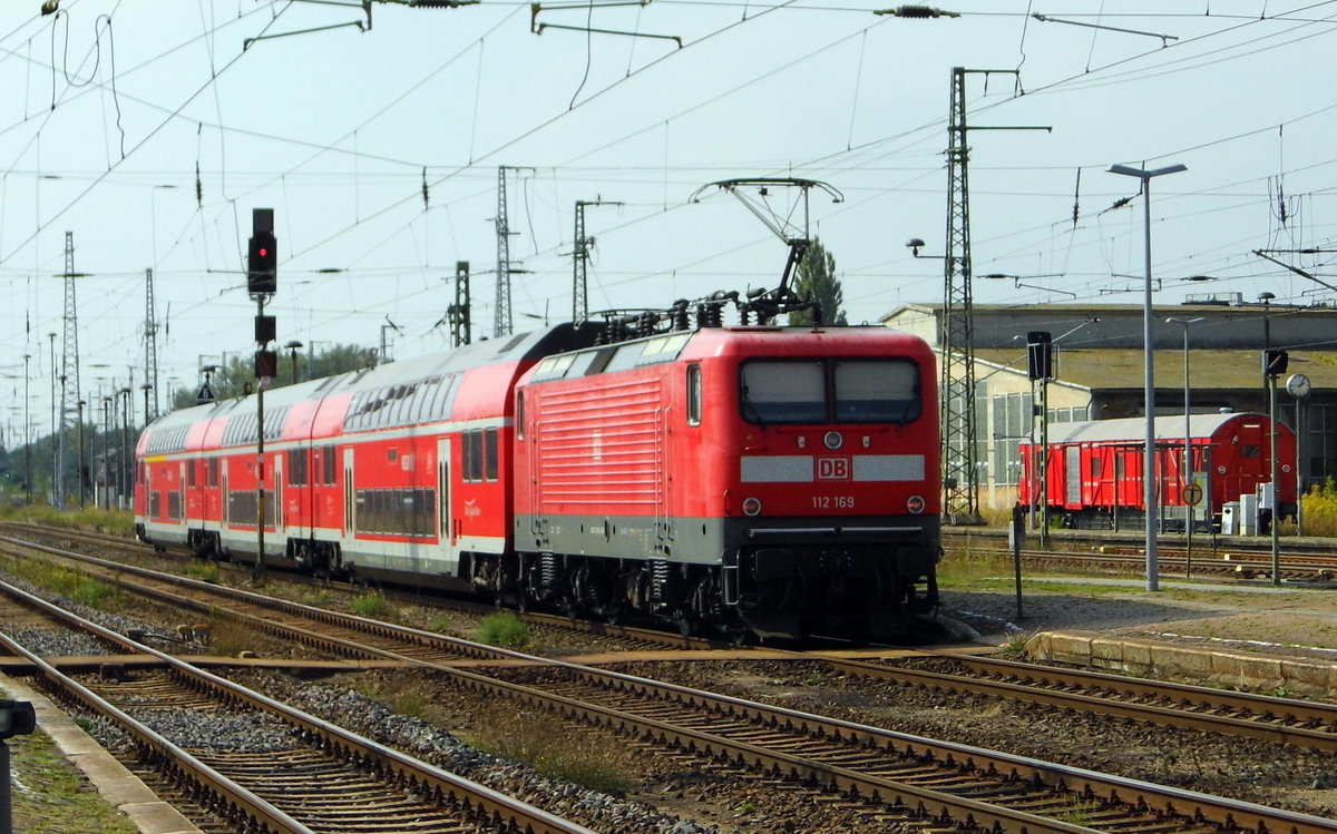 Am 09.09.2016 kam die 112 169 aus Richtung Magdeburg nach Stendal und fuhr weiter in Richtung Uelzen .