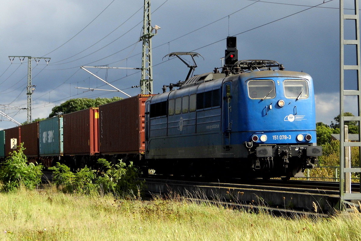 Am 09.09.2017 kam die 151 078-3 von der EGP – Eisenbahngesellschaft Potsdam, aus Richtung Stendal und fuhr weiter in Richtung Salzwedel .