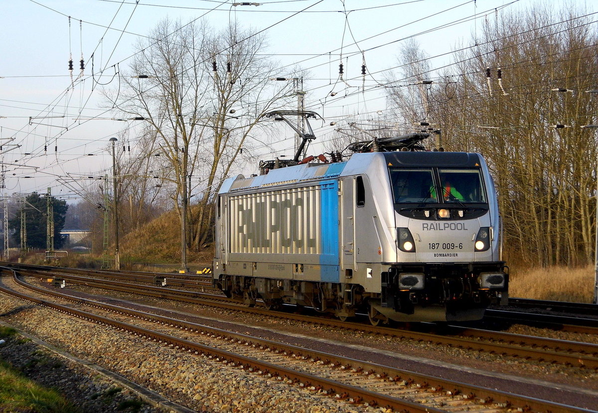 Am 10.01.2018  Rangierfahrt von der  187 009-6 von der SETG (Railpool) in Borstel .