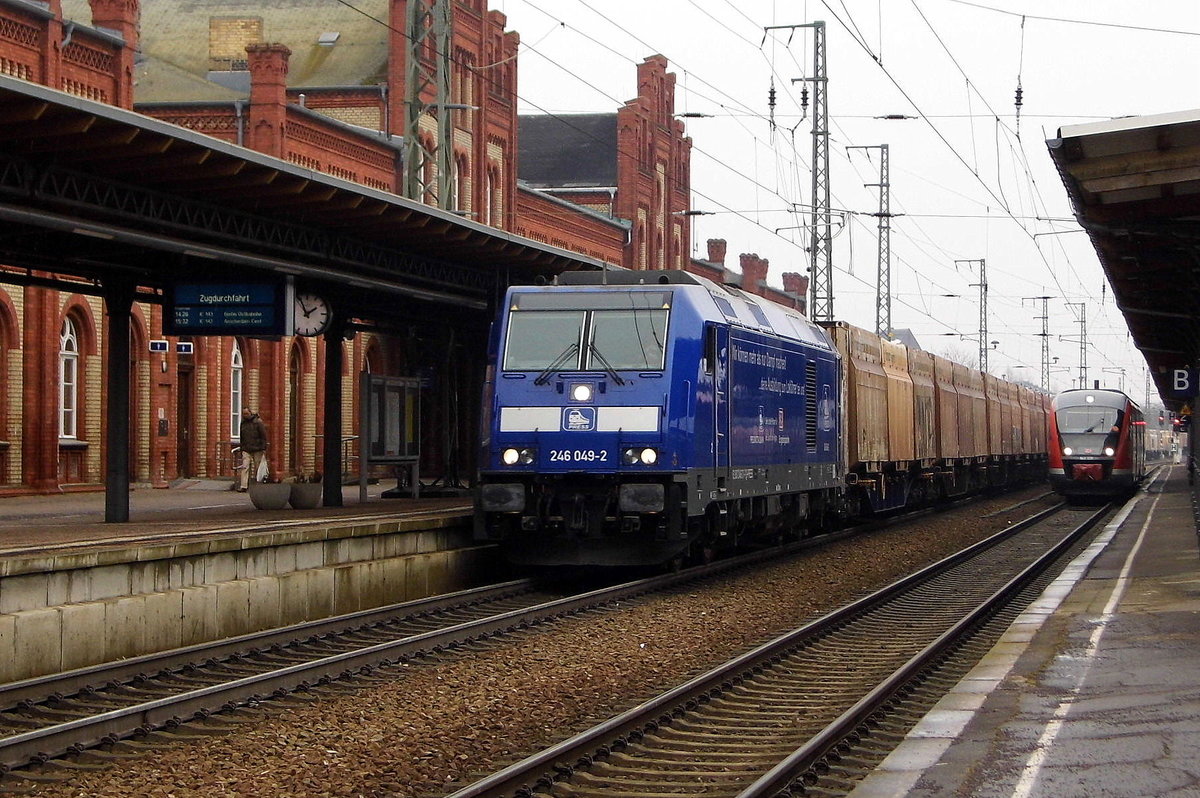 Am 10.03.2018 fuhr die 246 049-2 von der  PRESS von Kodersdorf-Sachsen nach Stendal weiter nach Niedergörne .