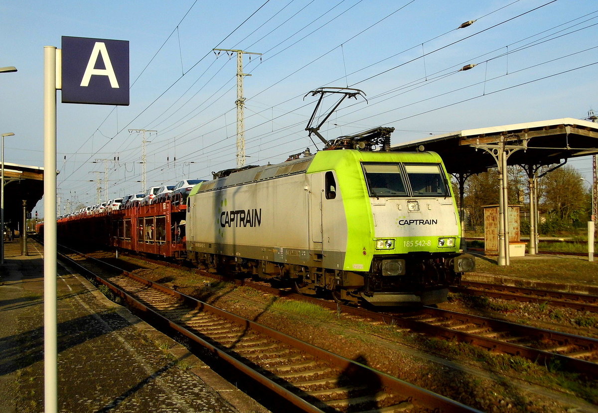 Am 10.05.2017 kam die 185 542-8 von  CAPTRAIN aus Richtung Magdeburg nach Stendal und fuhr weiter in Richtung Braunschweig .