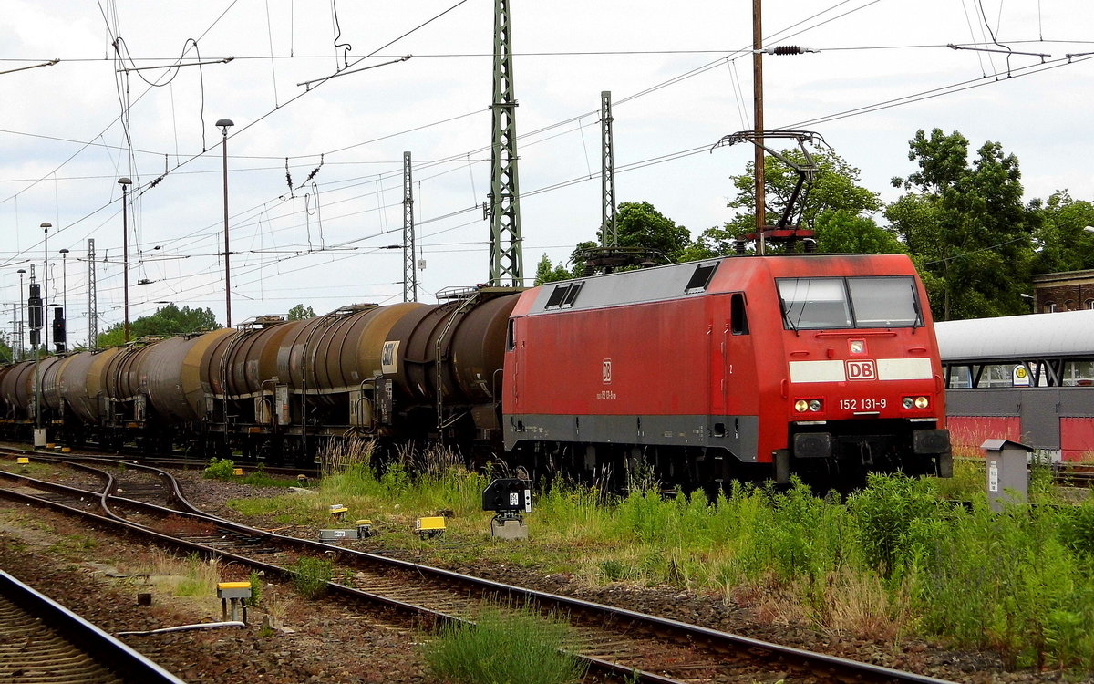 Am 10.06.2017 kam die 152 131-9 von der  DB Cargo Deutschland AG, aus Richtung Magdeburg nach Stendal und fuhr weiter in Richtung Salzwedel .