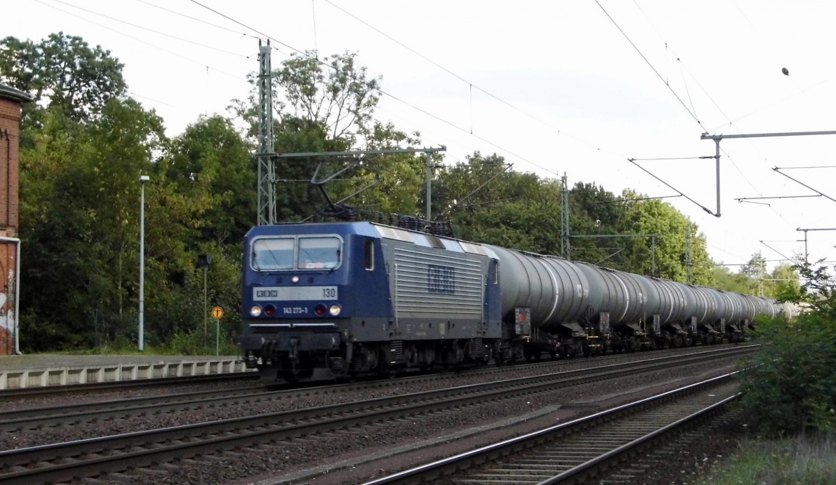 Am 10.09.2015 kam die 143 273-1 von der RBH aus Richtung Magdeburg nach Niederndodeleben und fuhr weiter in Richtung Braunschweig .