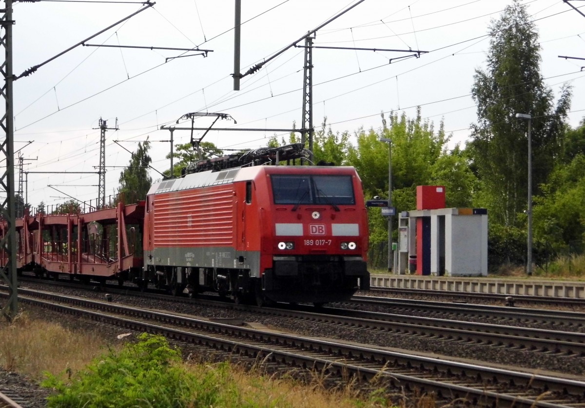 Am 11.06.2015 kam die 189 017-7 von der DB aus Richtung Braunschweig nach Niederndodeleben und fuhr weiter in Richtung Magdeburg .