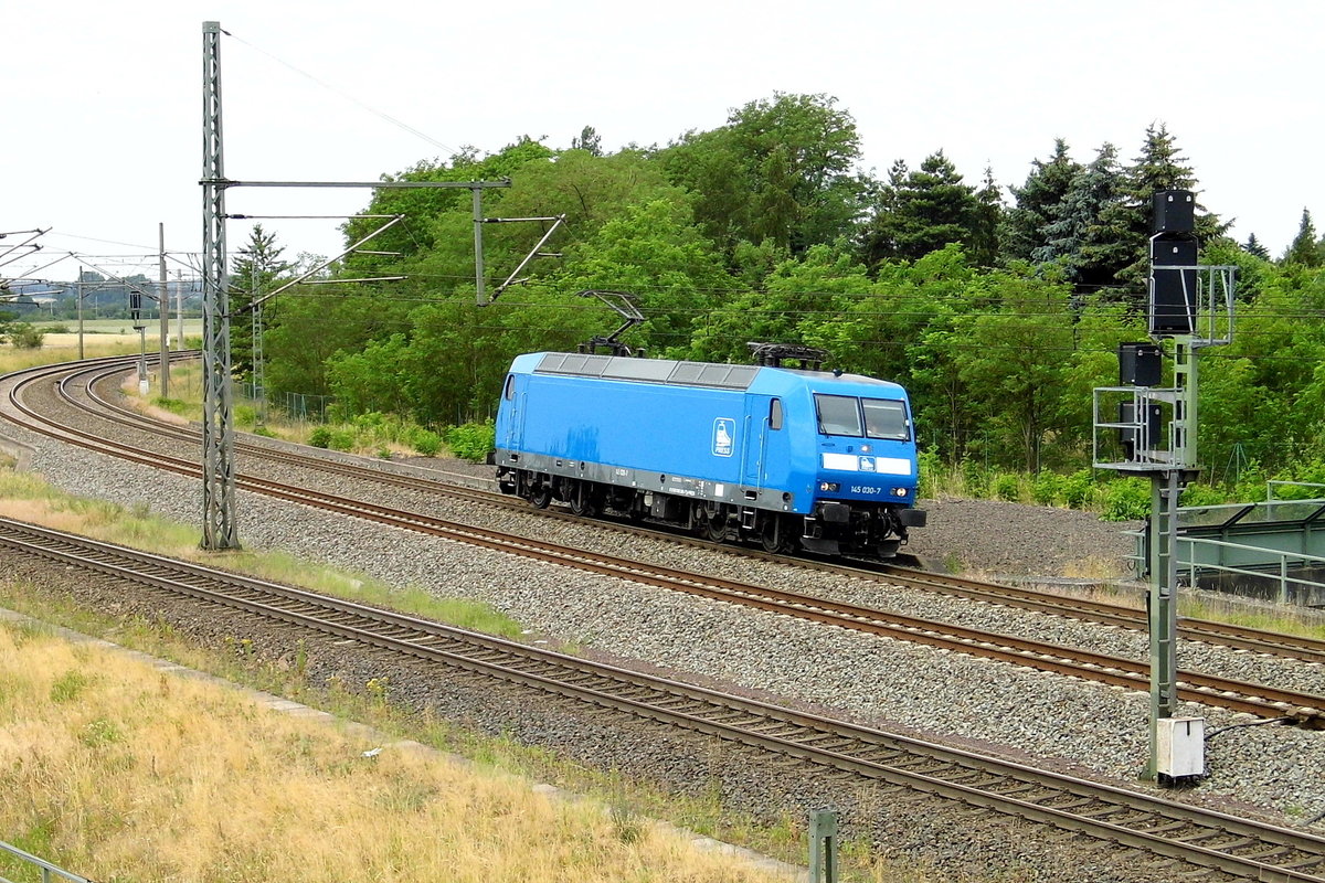 Am 12.06.2018 fuhr die 145 030-7 von der Press von Borstel nach Stendal .