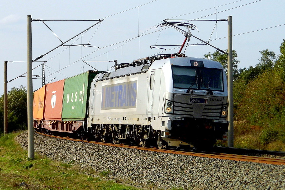 Am 12.09.2020 fuhr die 383 407-4 von METRANS von Hamburg nach Stendal und weiter nach Prag .