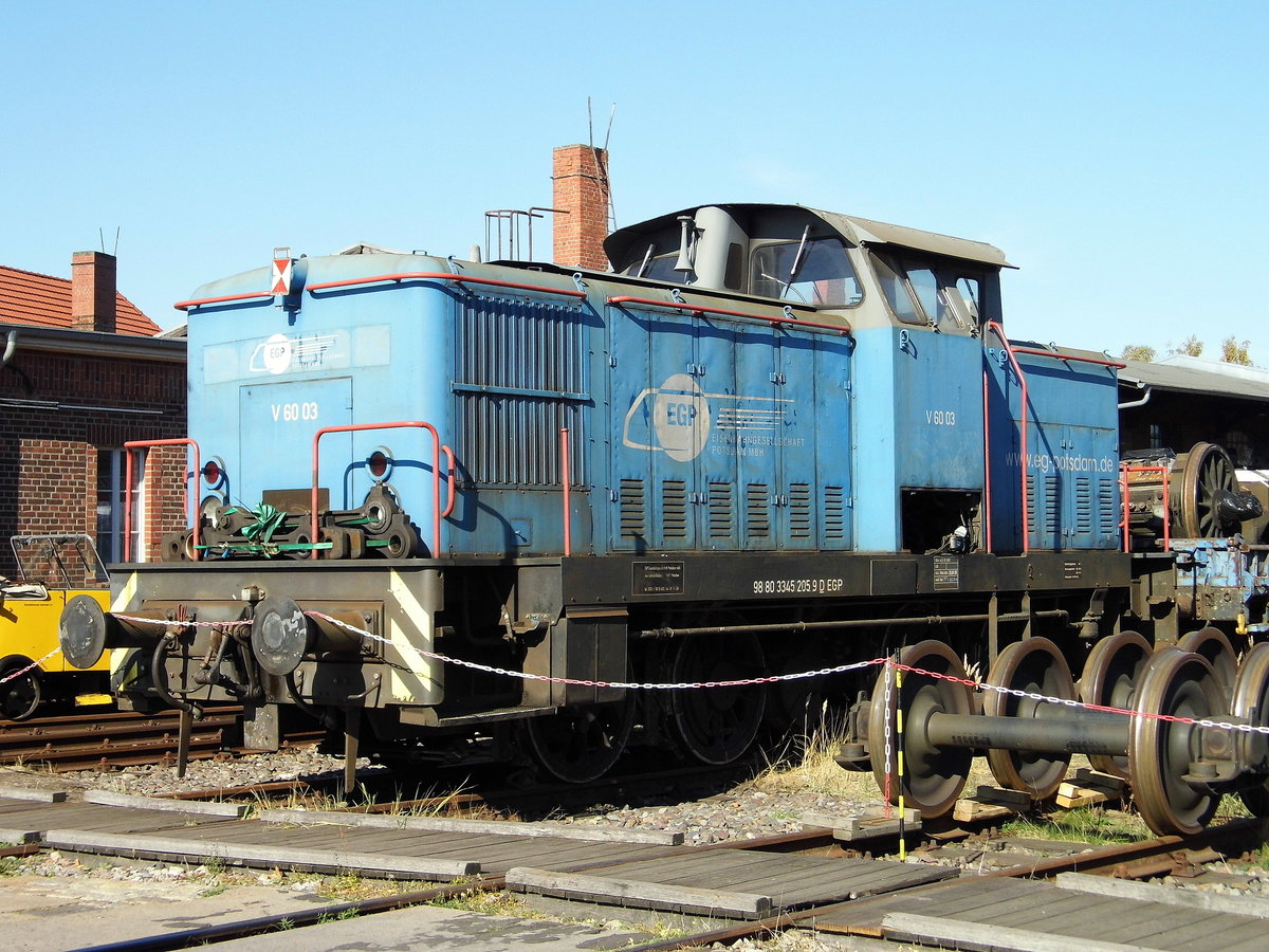 Am 13.10.2018 stand die 345 205-9 von der EGP – Eisenbahngesellschaft Potsdam, im Historischen Lokschuppen Wittenberge ,