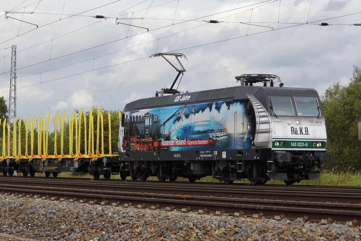  Am 14.09.2017 fuhr die 145 023-6 von der Press von Borstel   nach Frankfurt (Oder) Netten Gruß an Kurt .