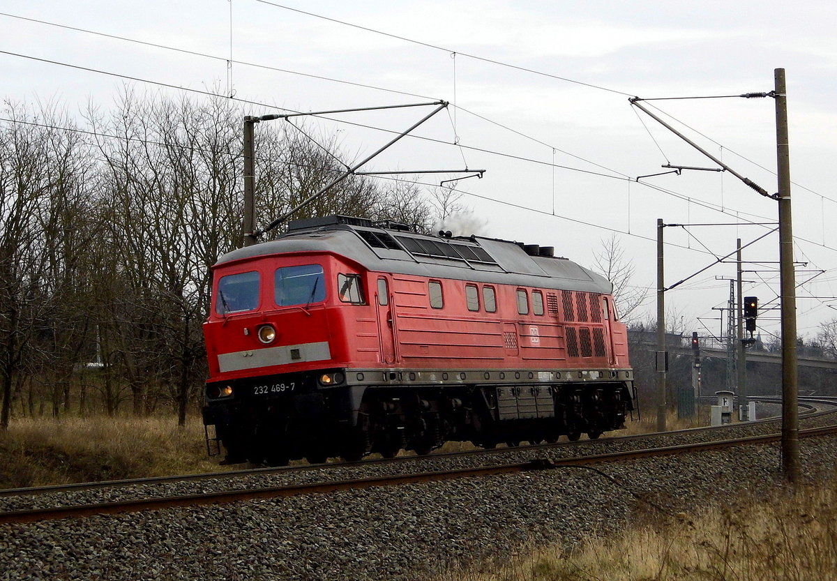 Am 15.02.2018 kam die 232 469-7 von DB Cargo   AG, aus Richtung Stendal und fuhr weiter in Richtung Wittenberge .