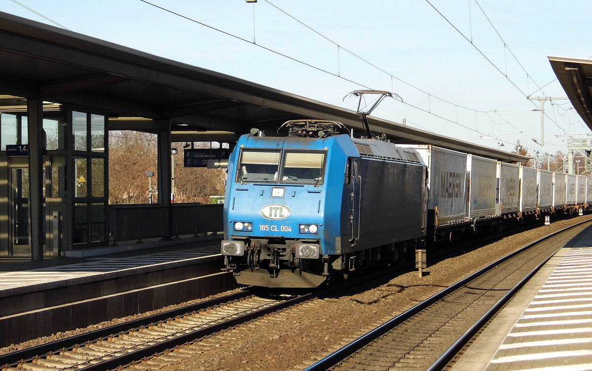 Am 15.02.2019 kam die 185 CL 004 von der  ITL aus Richtung Hamburg nach Wittenberge und fuhr weiter in Richtung Berlin.