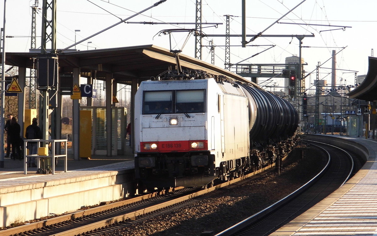 Am 15.02.2019 kam die E 186 139  von der ITL  aus Richtung Berlin nach Wittenberge und fuhr weiter in Richtung Hamburg.