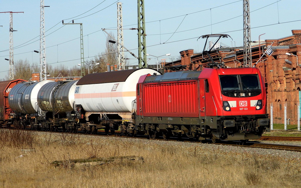 Am 15.02.2019 stand die 187 133-4  von DB Cargo Deutschland AG, in Wittenberge .
