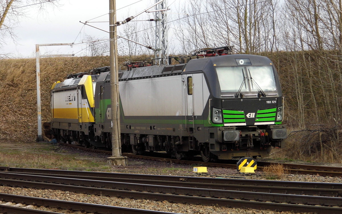Am 15.03 .2019 war die 193 721-8 von der SETG (ELL ) in Borstel abgestellt .