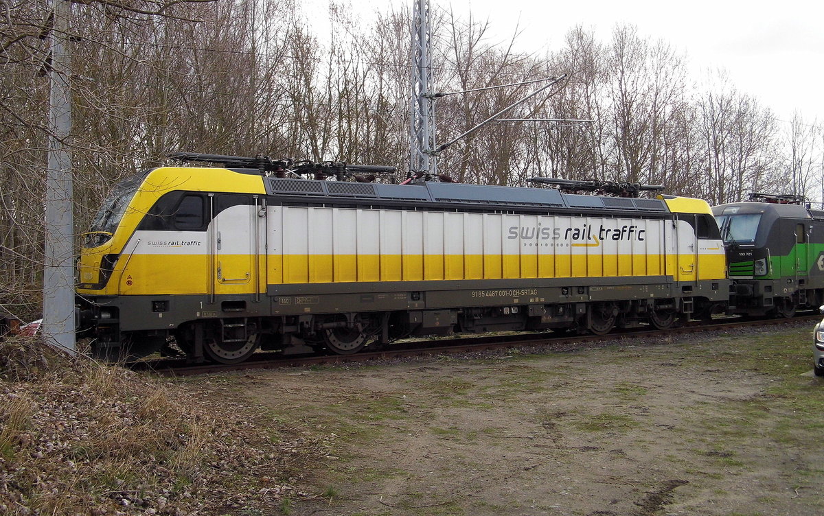 Am 15.03 .2019 war die 487 001-0  von der SETG (SRTAG ) in Borstel abgestellt .