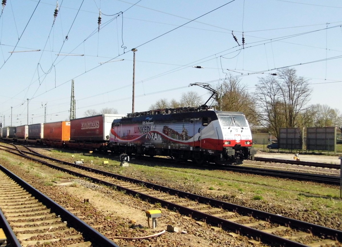 Am 15.04.2015 kam die 189 212 von der ERS Railways ( MRCE dispolok ) aus Richtung Magdeburg nach Stendal und fuhr weiter in Richtung Hannover .
