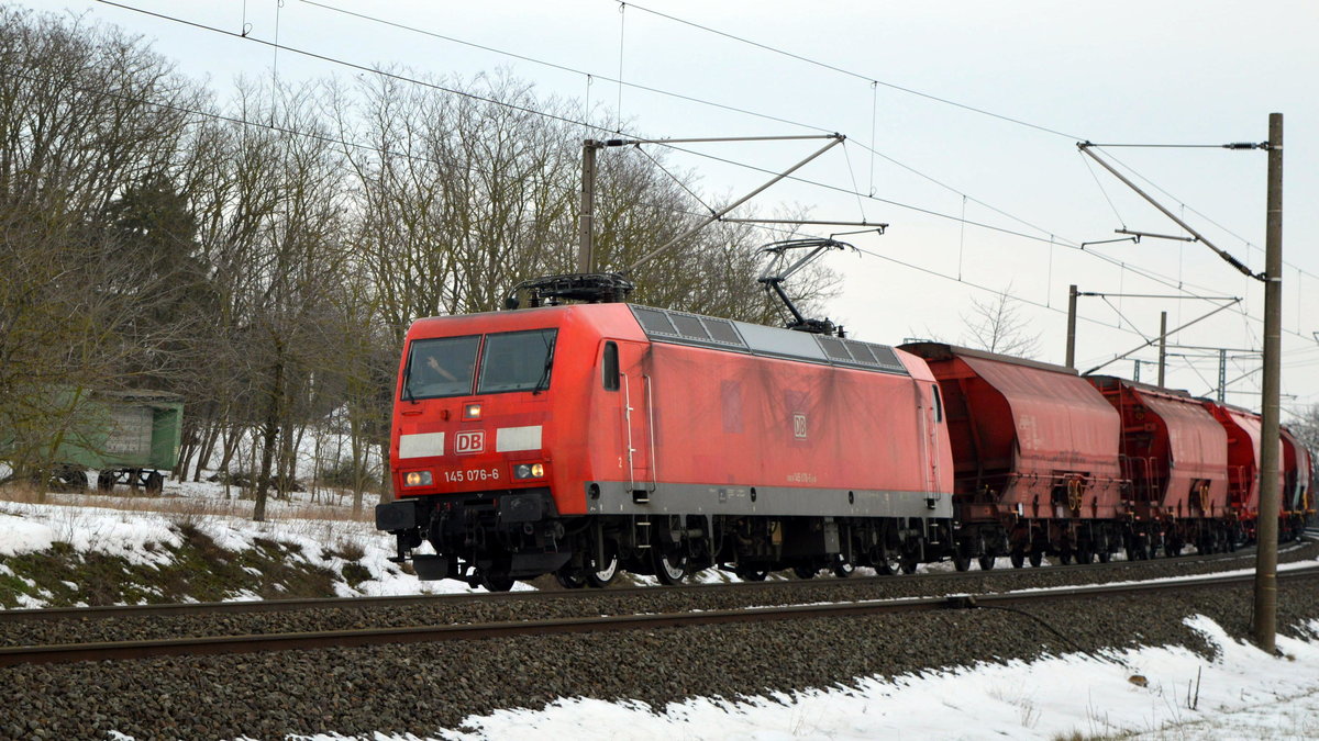 Am 16.02.2021 kam die 145 076-6 von DB Cargo Deutschland AG, aus Richtung Stendal und fuhr weiter in Richtung Wittenberge.  (Schön Gruß an den TF )