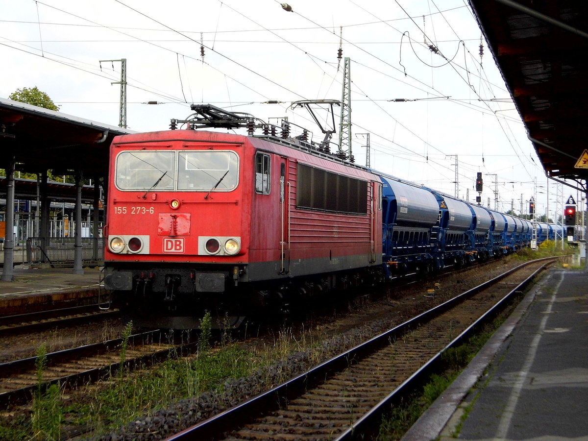 Am 16.08.2017 kam die 155 273-6 von der   DB Cargo AG. (Railpool) aus Richtung Magdeburg nach Stendal und fuhr weiter in Richtung Wittenberge.