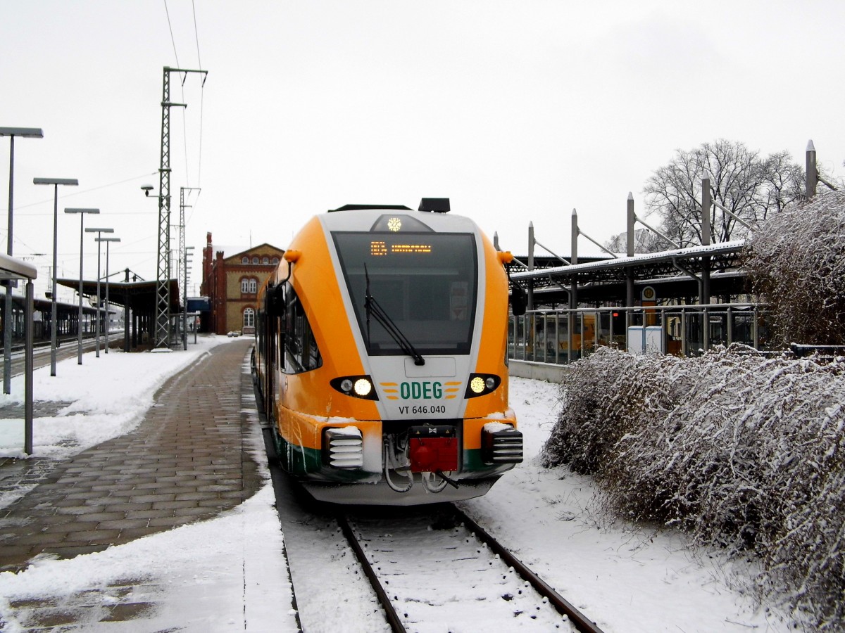  Am 17.01.2016  standen die 646 045 und die 646 040 von der ODEG in Stendal .