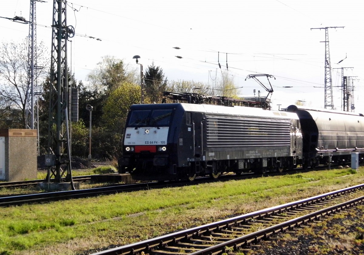 Am 17.04.2015 kam die 189 105-0 von der LTE Netherlands B.V., Rotterdam (MRCE dispolok) aus Richtung Salzwedel nach Stendal und fuhr weiter in Richtung Magdeburg .