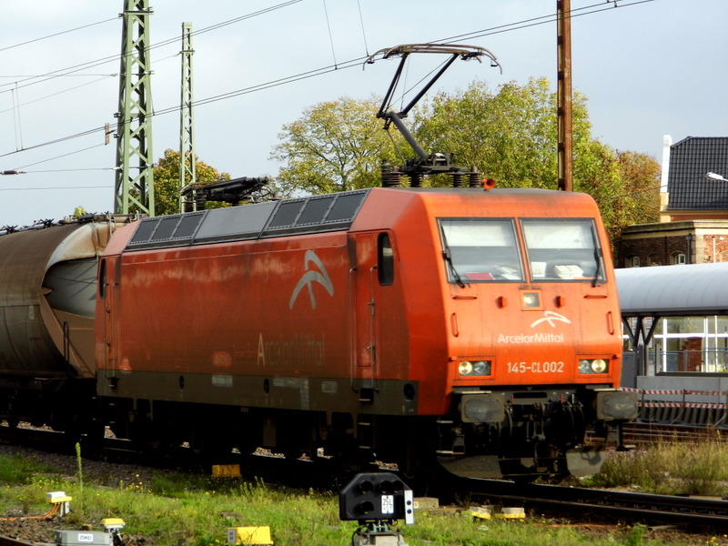 Am 17.10.2014 kam die 145-CL002 von ArcelorMittal aus Richtung Berlin nach Stendal und fuhr weiter in Richtung Hannover . 