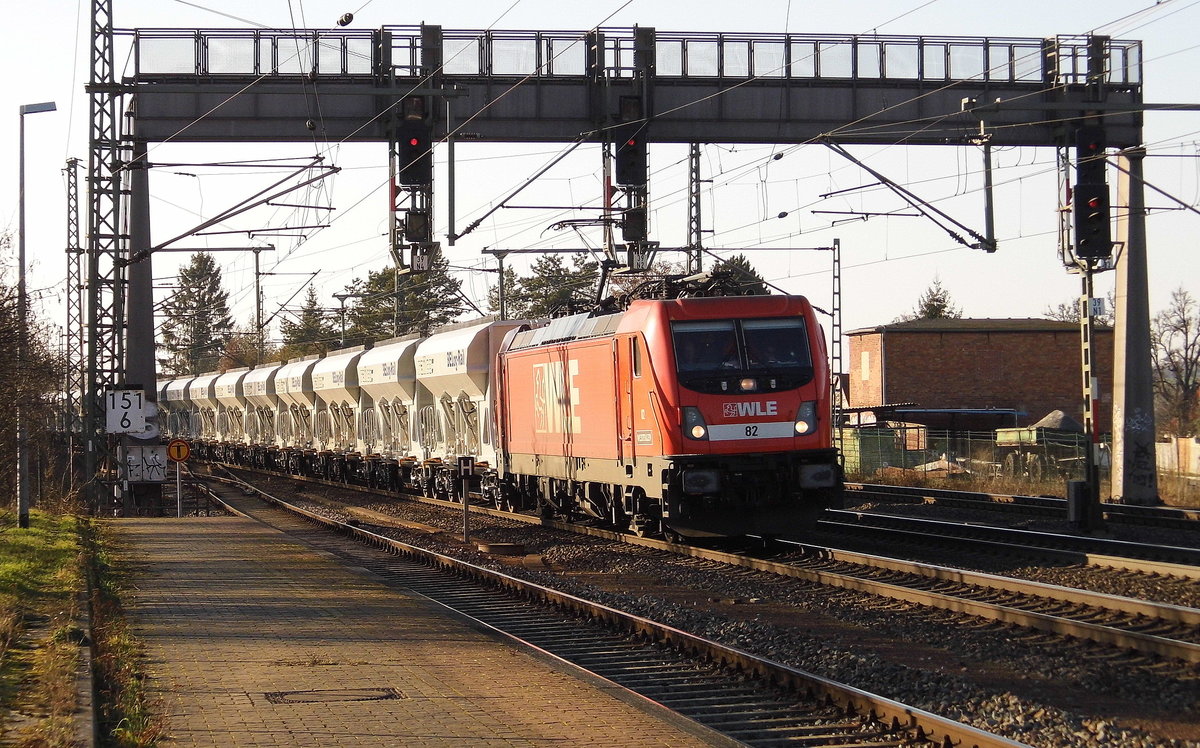 Am 18.02.2019 kam die  187 010-4 von der  WLE - Westfälische Landes-Eisenbahn GmbH,   aus Richtung Braunschweig nach Niederndodeleben und fuhr weiter in Richtung Magdeburg .