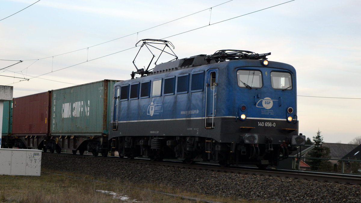  Am 18.02.2021 kam die 140 656-0 von der EGP aus Richtung Stendal und fuhr weiter in Richtung Salzwedel .