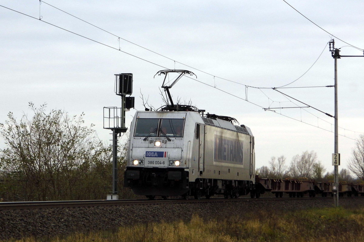 Am 18.11.2017 kam die 386 004-6 von METRANS aus Richtung Salzwedel nach Stendal .