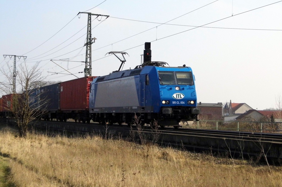 Am 19.02.2015 kam die 185 CL 004 von der ITL aus Richtung Stendal und fuhr nach Salzwedel .