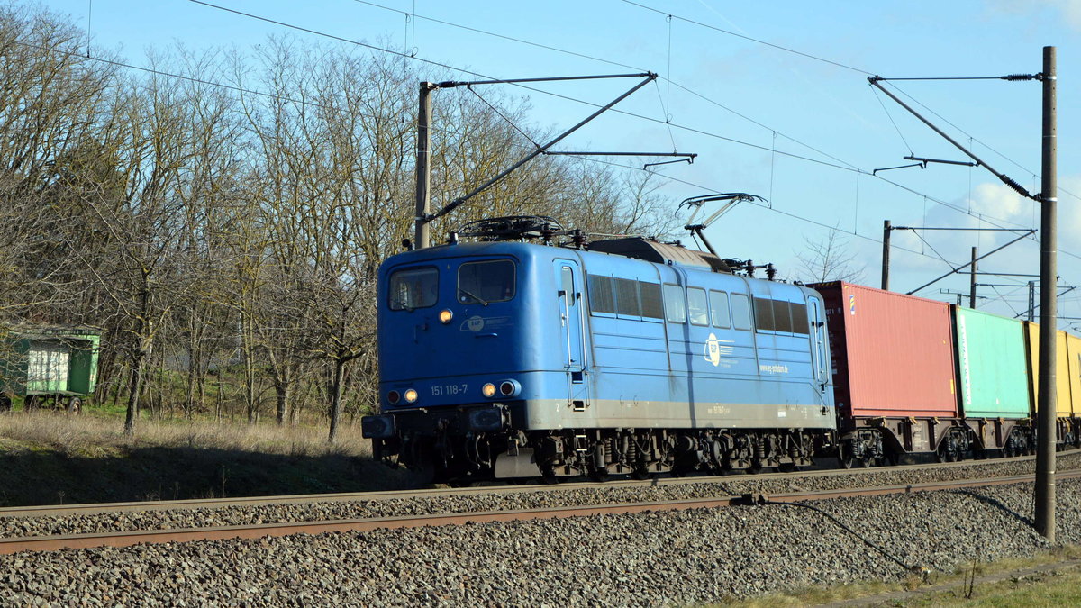Am 19.02.2021 kam die 151 118-7 von der EGP aus Richtung Stendal und fuhr weiter in Richtung Wittenberge . (Schön Gruß an den TF )