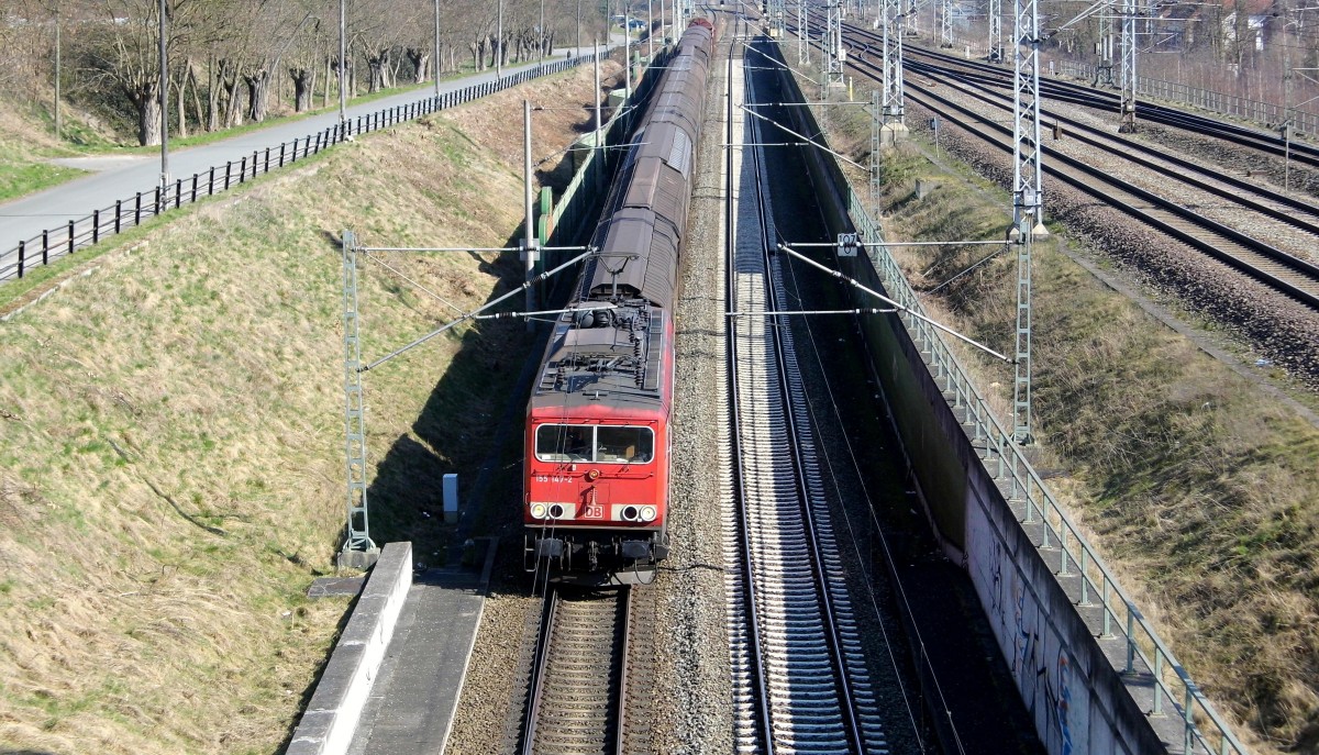 Am 19.03.2015 kam die 155 147-2 von der DB aus   Richtung Stendal und fuhr weiter in Richtung Hannover .