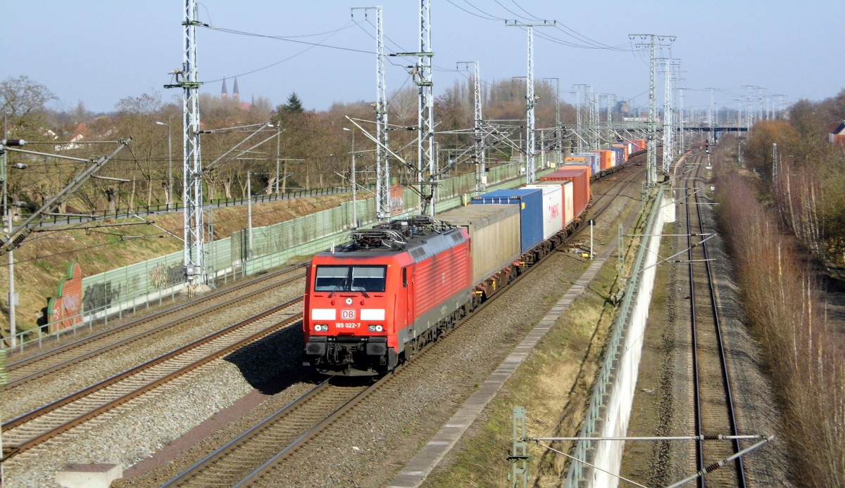 Am 19.03.2015 kam die 189 022-7 von der DB aus Richtung Stendal und fuhren weiter in Richtung Salzwedel .