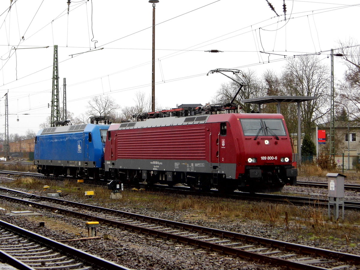 Am 19.03.2017 fuhren die  189 800-6 und die 145 030-7 von der PRESS von Stendal nach Borstel.